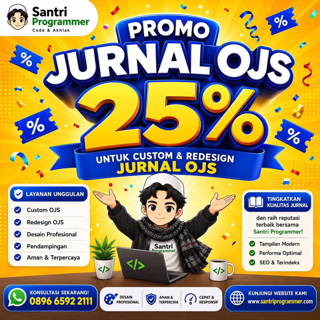 Promo Spesial Diskon 25% Custom dan Redesign Jurnal OJS