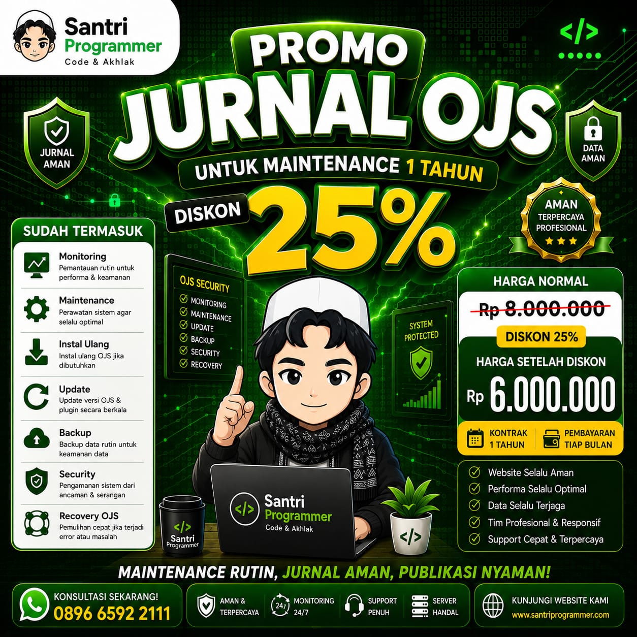 Promo Spesial Diskon 25% Maintenance Jurnal OJS Selama 1 Tahun